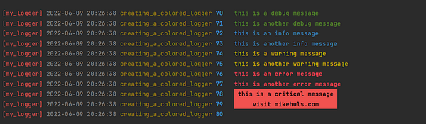 Colored Logs for Python